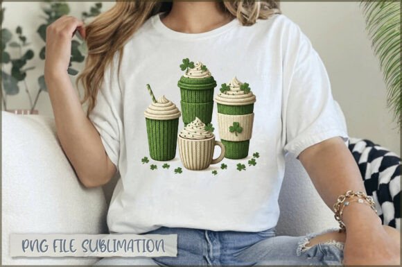 Coffee Cups St. Patrick s Embroidery PNG