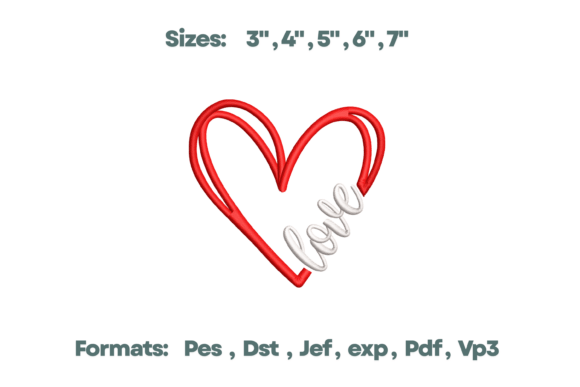 Heart Love Cursive Script Art Embroidery Review