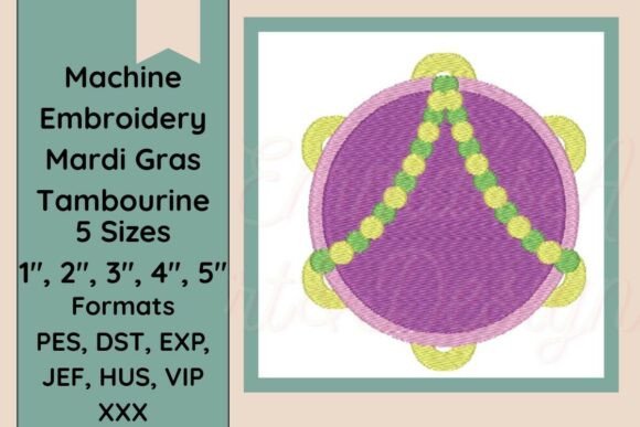 Mardi Gras Tambourine Embroidery Design Review