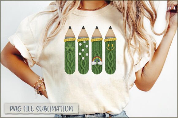 Pencil Set St. Patricks Embroidery PNG